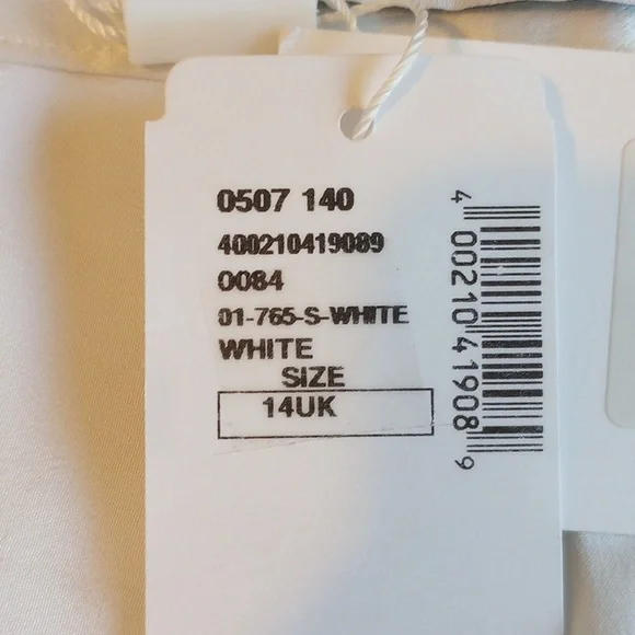 NWT Michael Lo Sordo Relaxed Silk Boy Pant 10 Wide Leg White - Picture 9 of 16